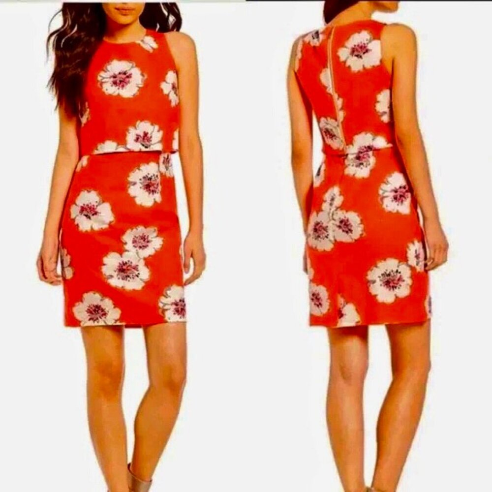 Ivanka Trump Women's Summer Dress Sleeveless Round Neck Floral Size 10 Like New
